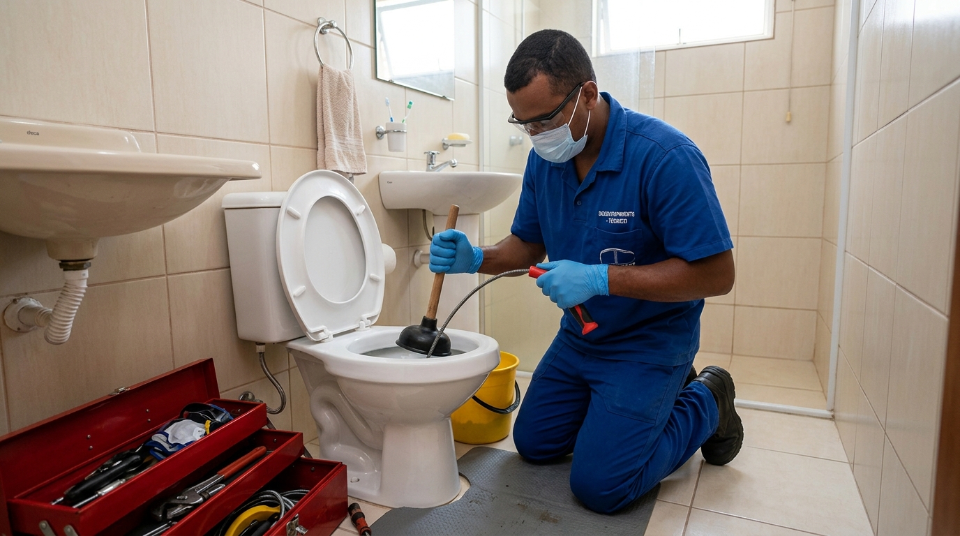 Desentupimento de vaso profissional em Sorocaba-SP