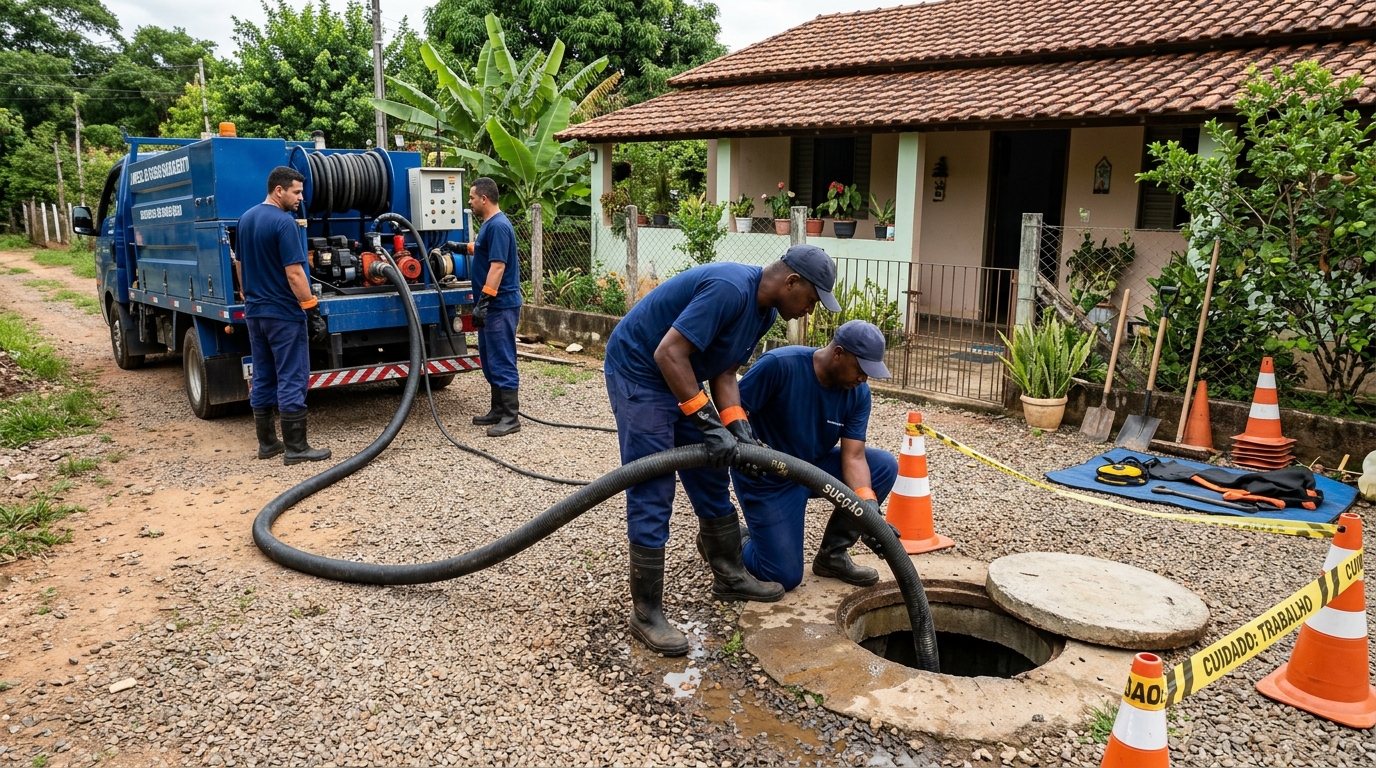 Equipe de desentupimento de fossa em Sorocaba-SP